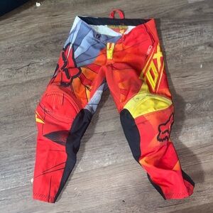 FOX Red / Yellow 180 Radeon Riding Pants size kids 4